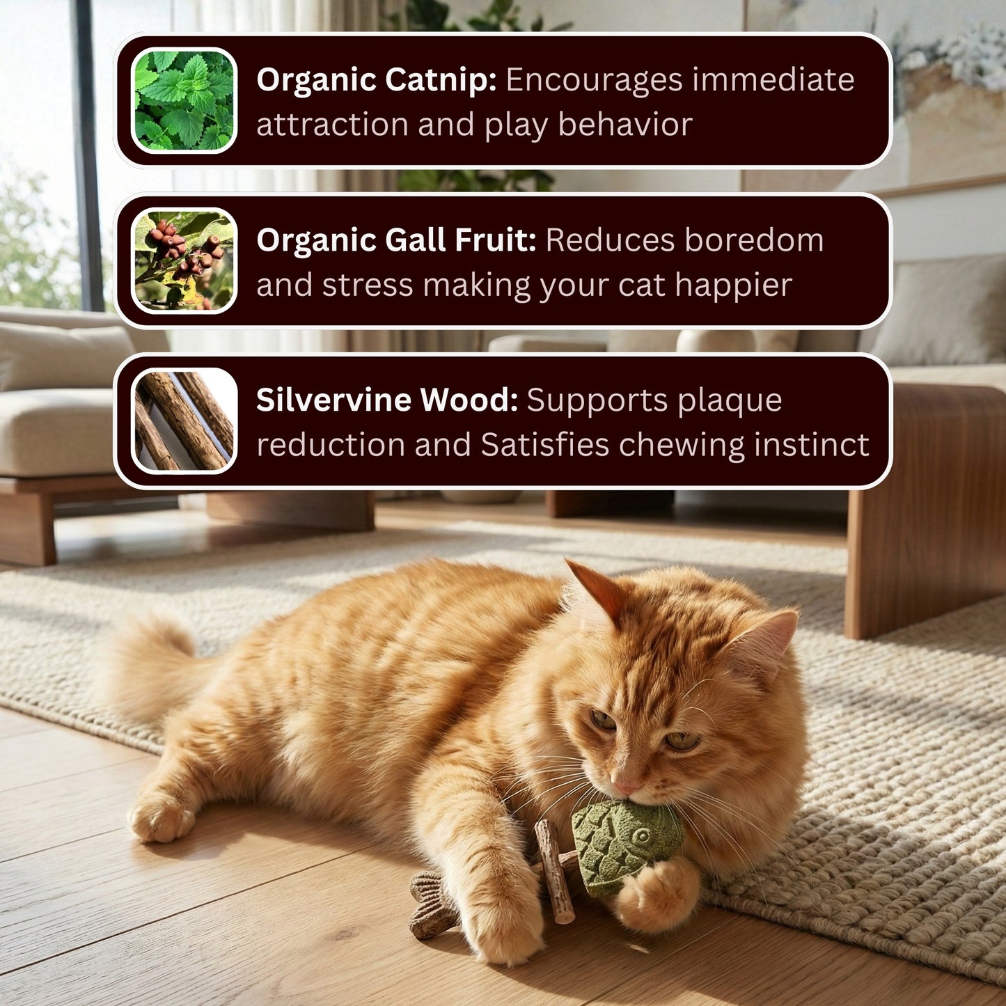 Sterling Whiskers™ Catnip & Silvervine Chew